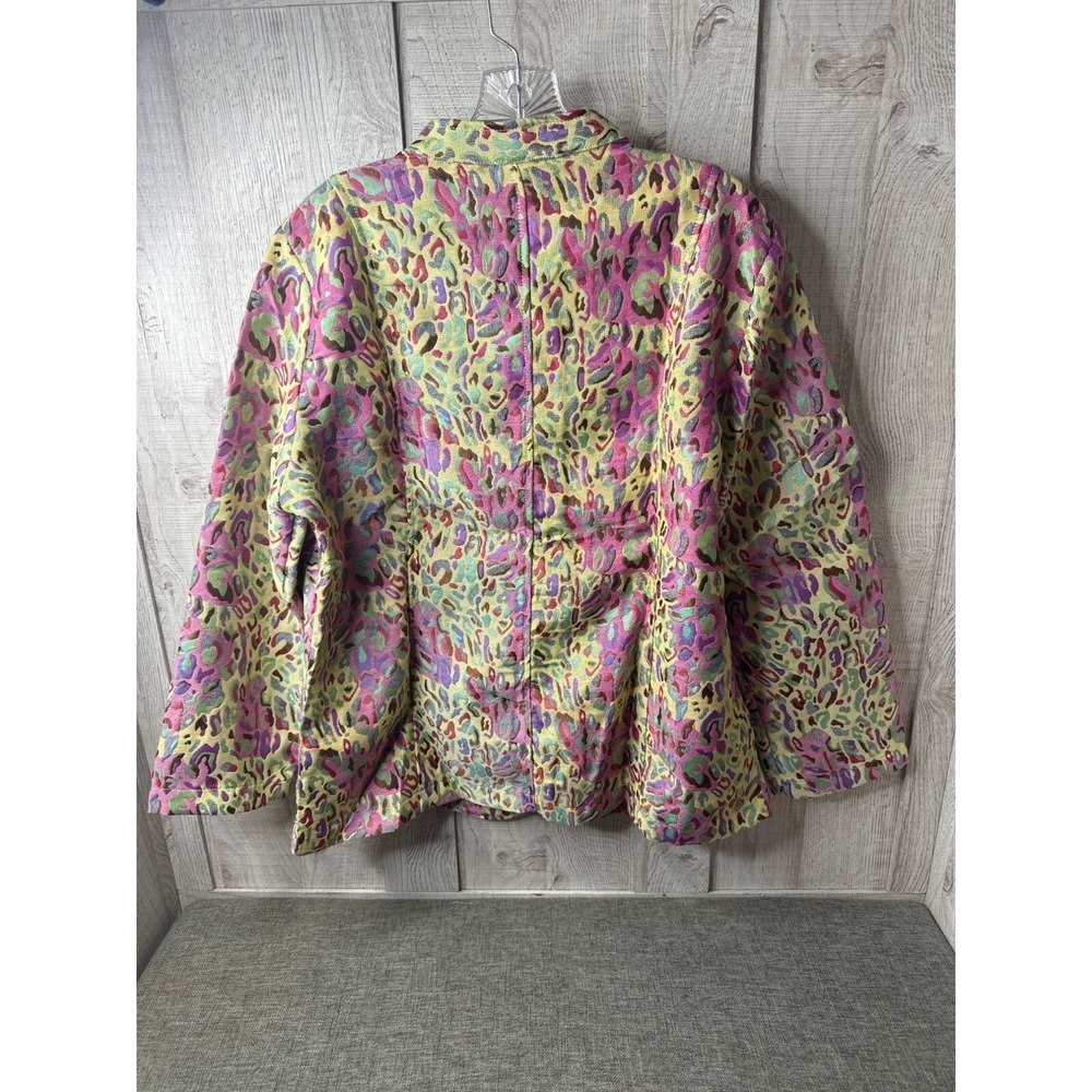 Tudor Court Womens Jacket L Decorative Buttons Vibrant Multicolor Spring Easter - Picture 2 of 9
